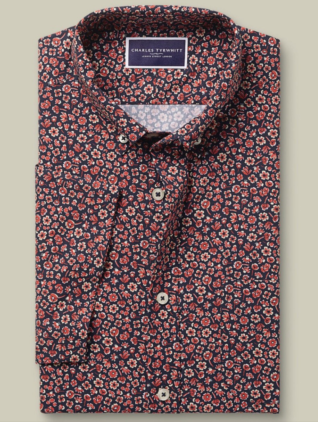 Charles Tyrwhitt Ditsy Floral Classic Fit Shirt - L